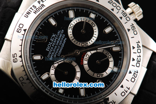 Rolex Daytona Chronograph Automatic White Case with Black Dial - Click Image to Close